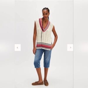 NWOT Free People Coastal Prep Poncho vest